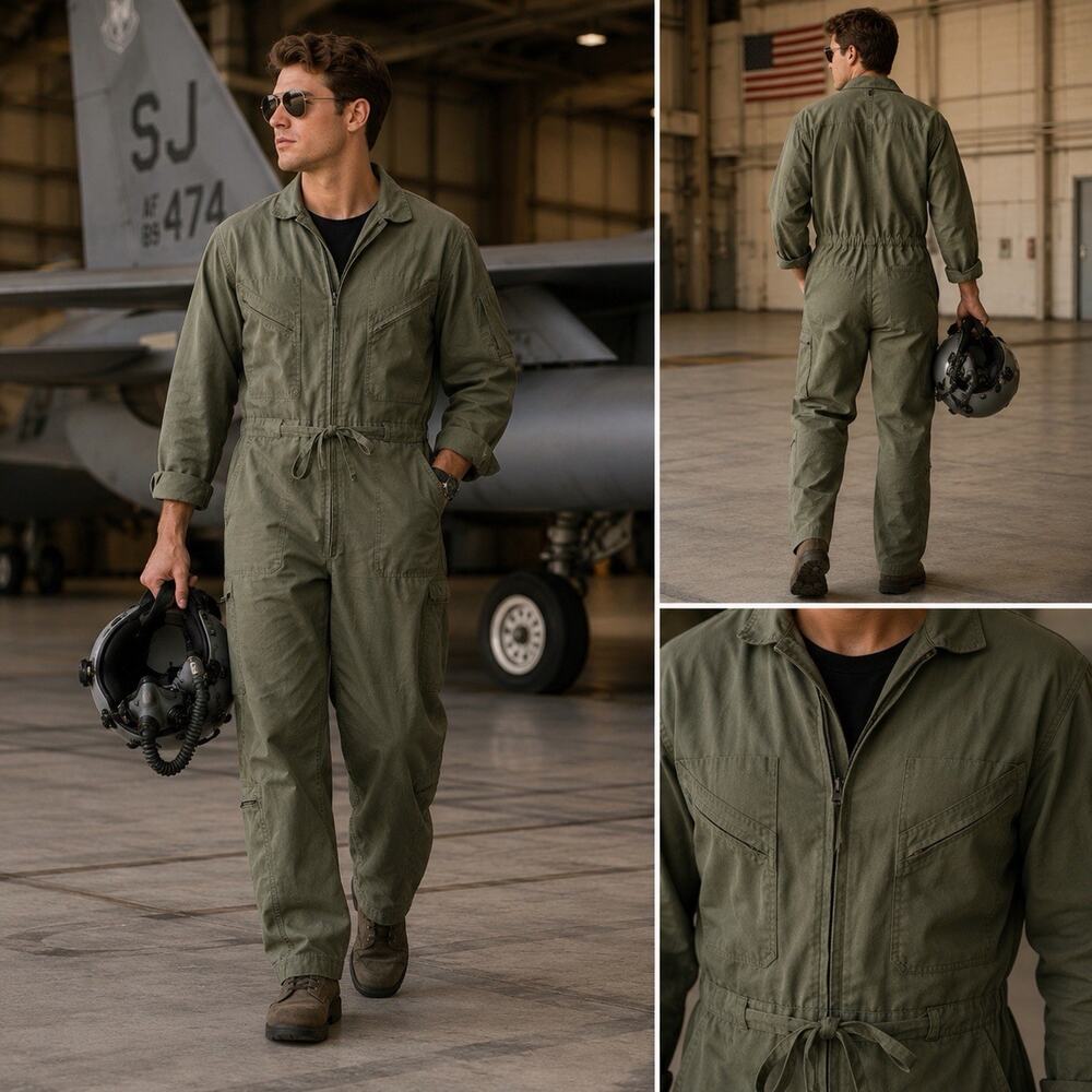 US Military CWU-27/P Flight Suit Coveralls 40L Nomex Sage Green USAF NEW